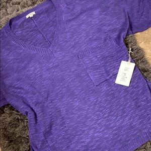 Beautiful plum Short sleeve sweater💜
